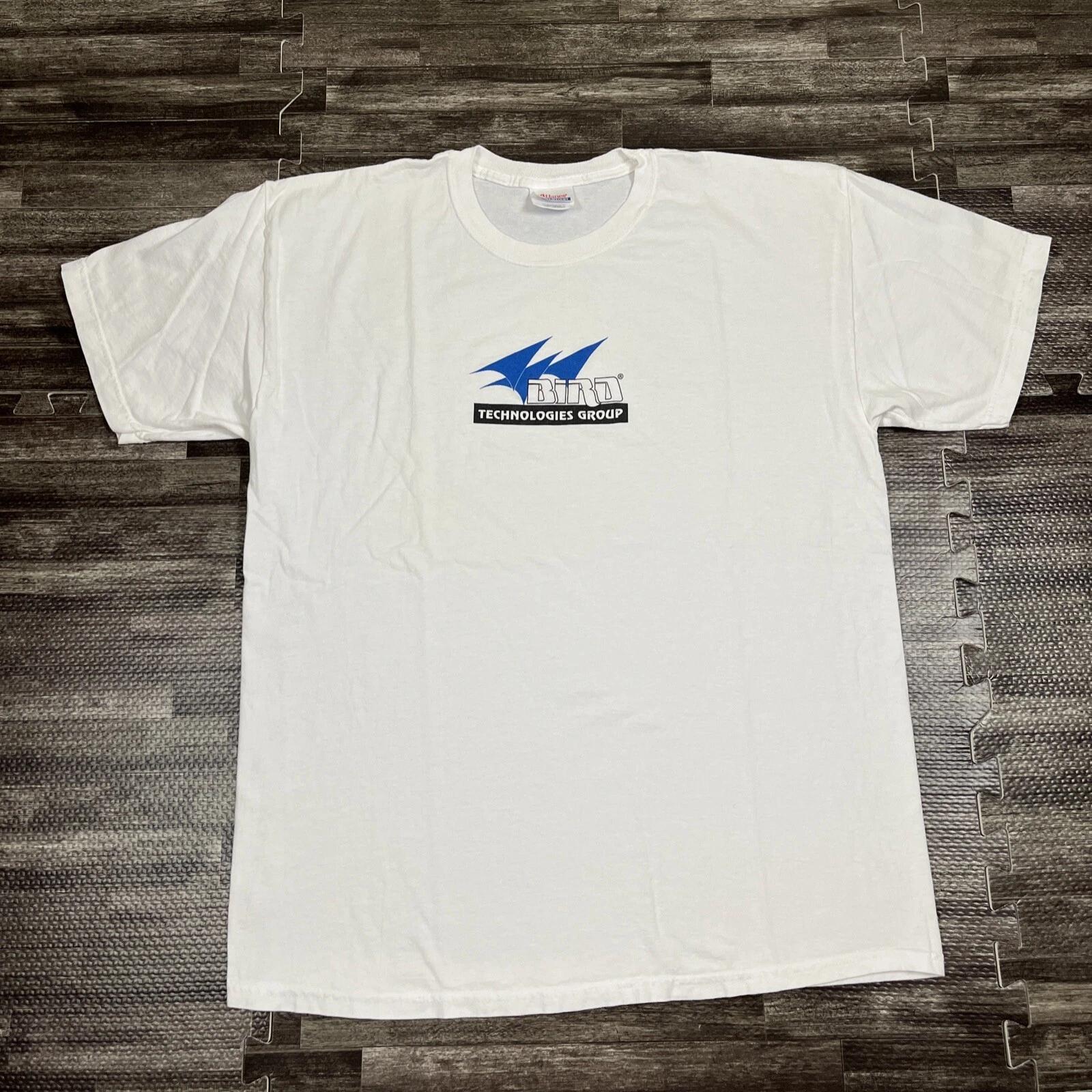 

Vintage Bird Technologies Group Graphic Tshirt White Large 90s Y2K VTG Casual XL