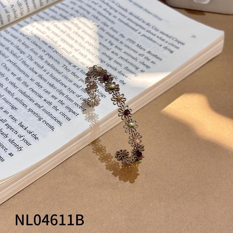 Handmade Floral Pearl Bracelet Women With Freshwater 18K Gold Plated Alloy Sweet Elegant Jewelry Accessory