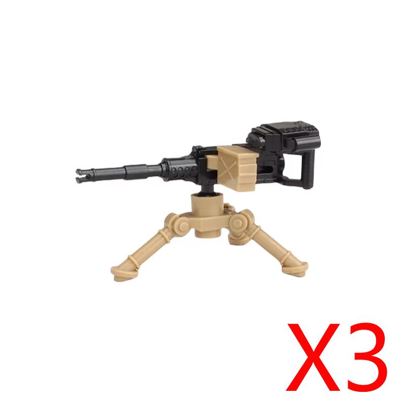 Army WWII Soldier Figure Armaments Brick Playset Gatling M2 Heavy Machine Aviation Gun NSV Bullet Chain Mortar ZB53 Toys Playsetss T12