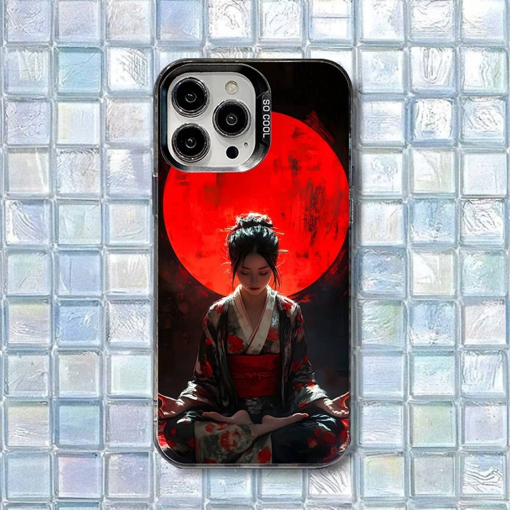 

Samurai Geisha Mask Phone Case For iPhone 17,16,15,14,13,12,11,Air,X,XR,Pro,Max,Plus Protect Plating iPhone15