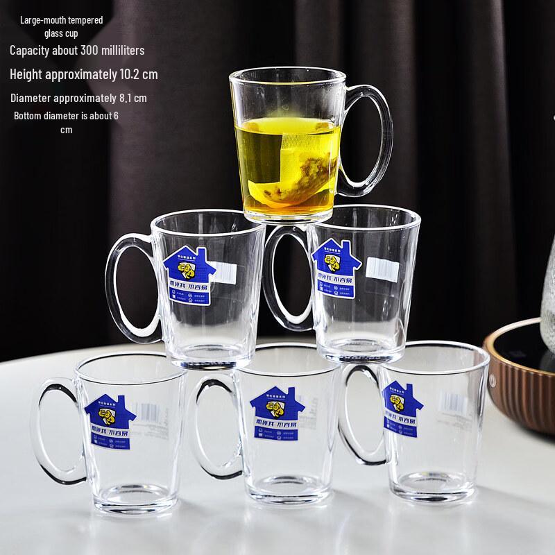 ZISIZ Tempered Glass Cup with Handle