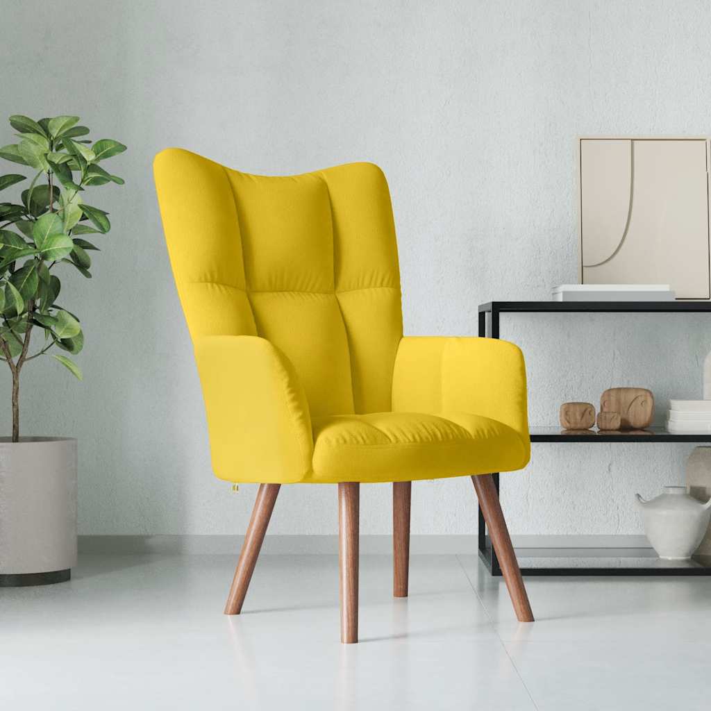 Vidaxl Armchair, Mustard Yellow, Upholstered In Velvet