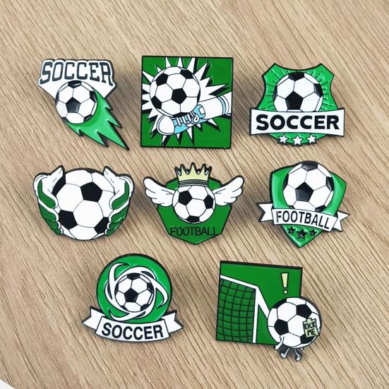 Enamel Brooch Zinc Alloy Texture Football Shape Lapel Pin Jackets Hats Sweatshirts School Bags Metal Fan Accessory
