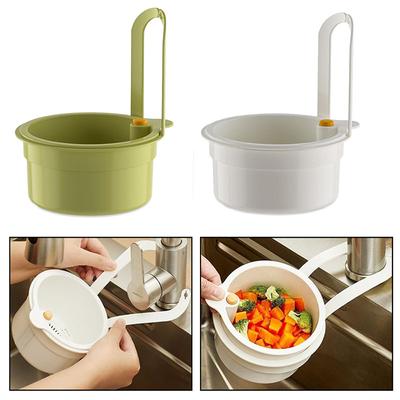 Kitchen Sink Strainer Basket 2 In 1 Self Cleaning Sink Food Waste Catcher Press Automatic Dumping Strainer with Bottom Release