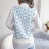 Women V-neck College  Love Knitted Vest Sweater Vest
