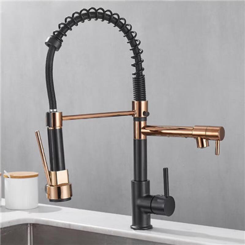 

TLXT Wall-Mounted Kitchen Faucet with Spring Hose