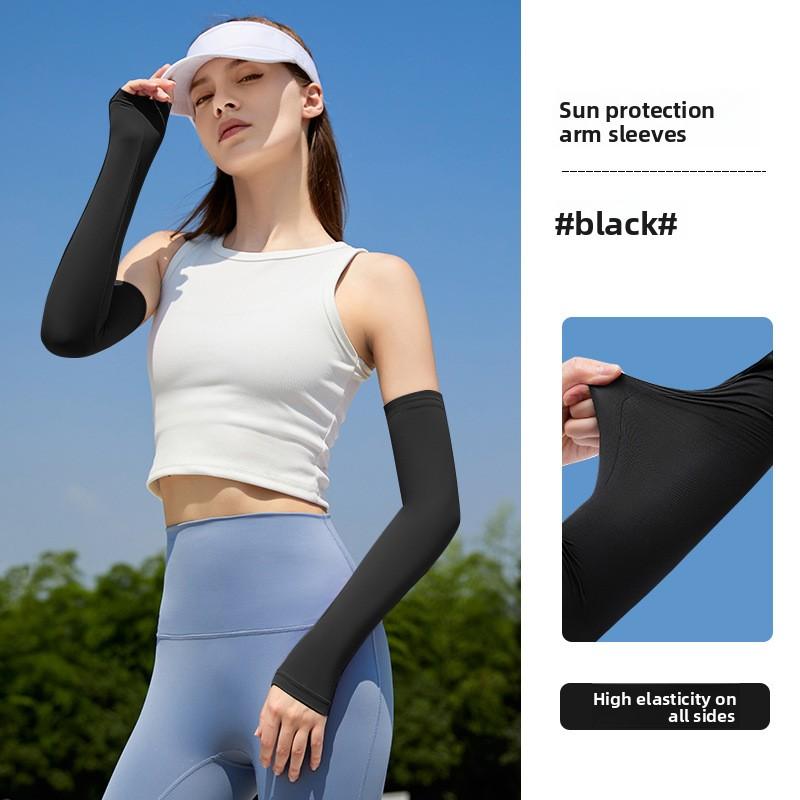 Ice silk sun protection sleeves for summer, unisex ice silk sleeves for sun protection, outdoor driving arm guards, UV protection ice sleeves Free size