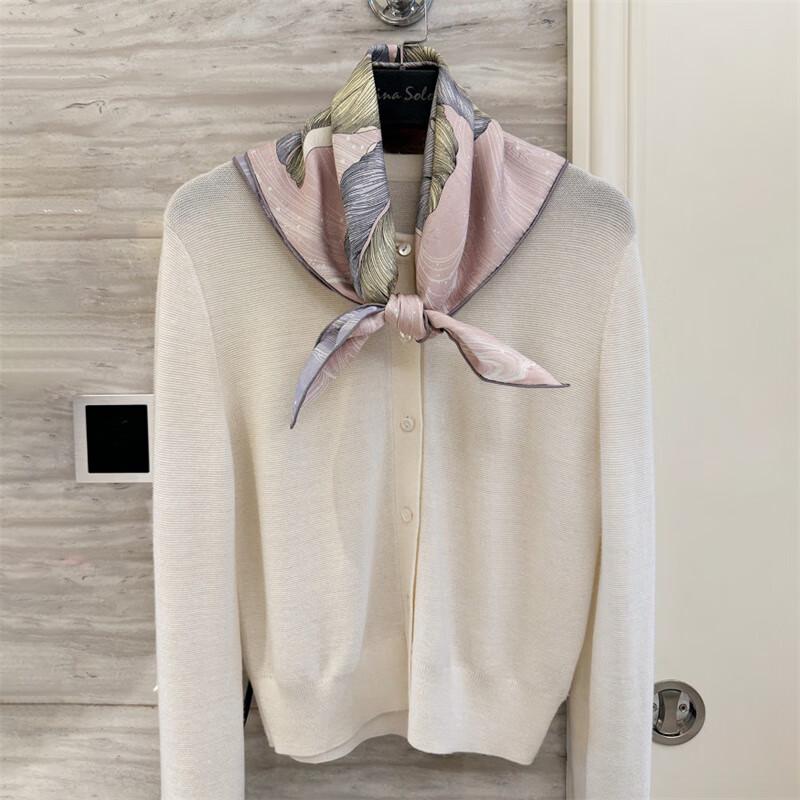 NINA SOLOR Starry Iris Double-Sided Jacquard Silk Scarf