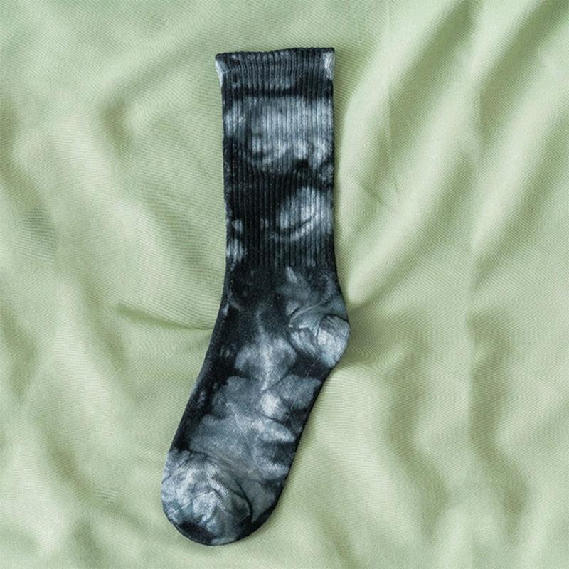 Men and Women Socks Cotton Tie-dye Skateboard Hiphop Tube Socks White Socks  Lace Socks for Women