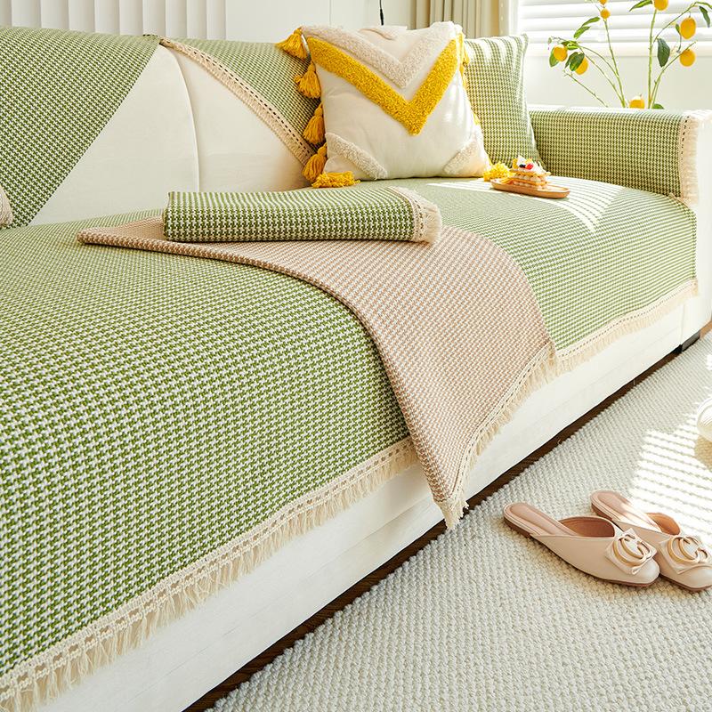 Cotton Sofa Cushion Four Seasons Universal Non-Slip Fabric Linen Coarse Cloth Modern Simple Cover Cover Backrest Cover Towel Cushion