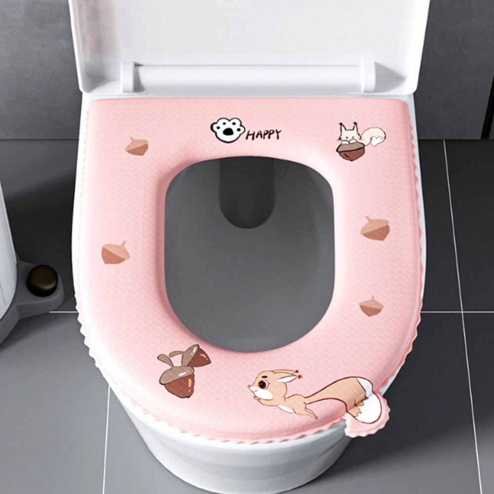 Waterproof Cute Toilet Seat Cover Cartoon Closestool Mat Universal Toilet Pad  Household