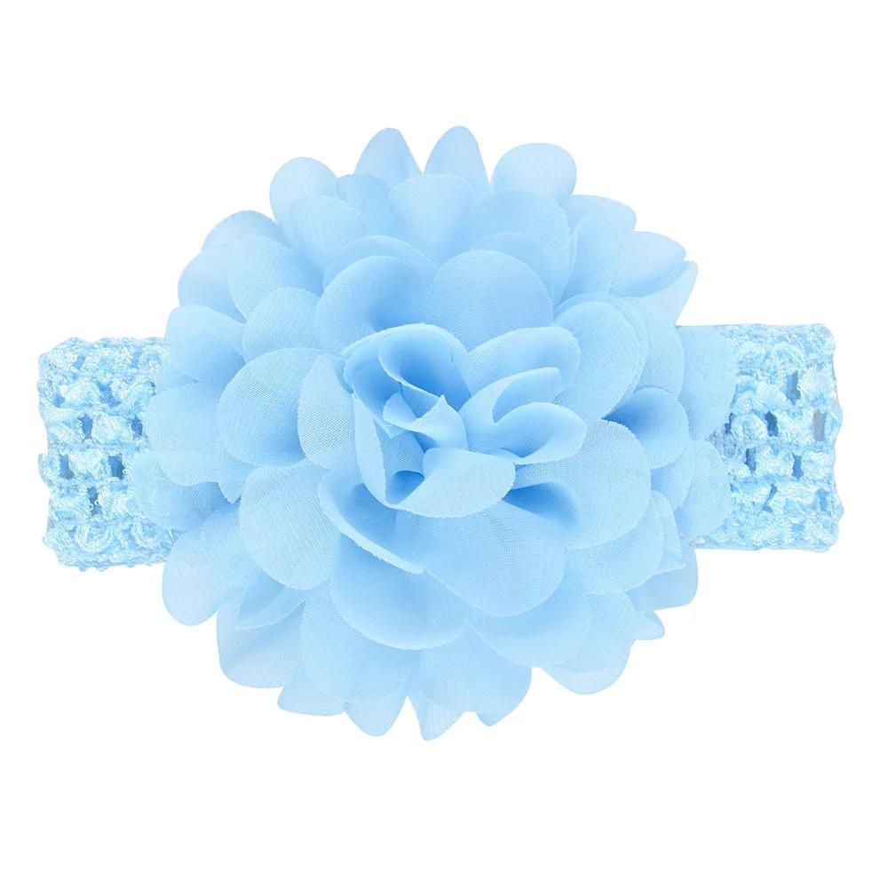 1Pieces Baby Girls Headbands Chiffon Big Flower Soft Strecth Hair Band Hair Accessories for Baby Girls Newborns Infants Toddlers