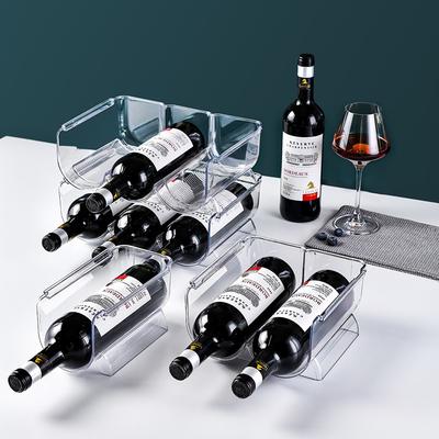 Einzeln/Doppelt/Dreifach Stapelbare Wasserflaschenhalter Küche Weinregal Ständer Organisationsregal Kühlschrank Aufbewahrungsbehälter