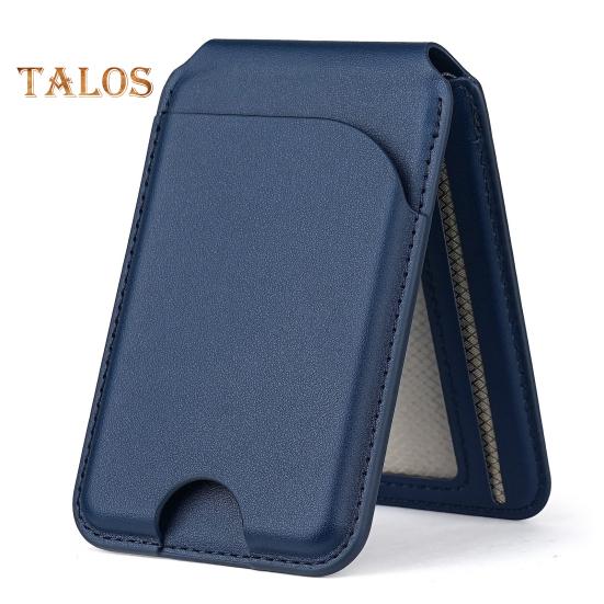 

Карман для карт для iPhone 16/15/14/13/12 для Mag-Safe Wallet, легкий магнитный кошелек для телефона, искусственная кожа, блокирующий RFID, держатель для карт, регулируемый угол синий