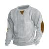 Men's Round-Neck Casual Stand-Up Collar Corduroy Long-Sleeved Sweatshirt for Spring and Autumn