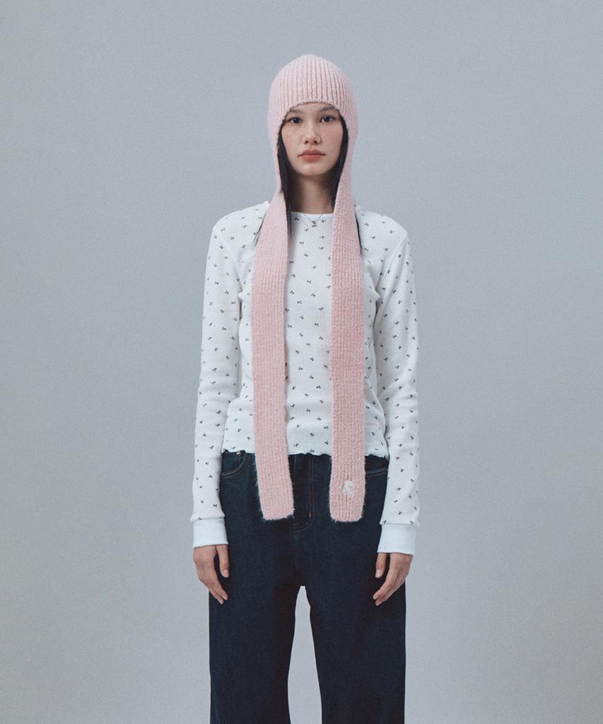 REST&RECREATION Hairy Scarf Beanie - Pink