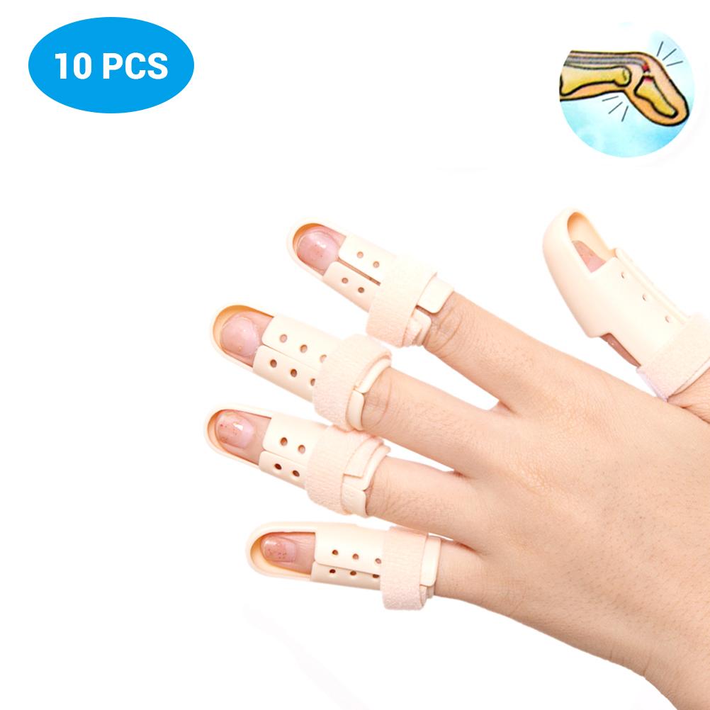 10 Stück Fingerschiene Hammerfingerstütze Schiene Verstellbar 5 Größen Kunststoff Fingerstützschutz