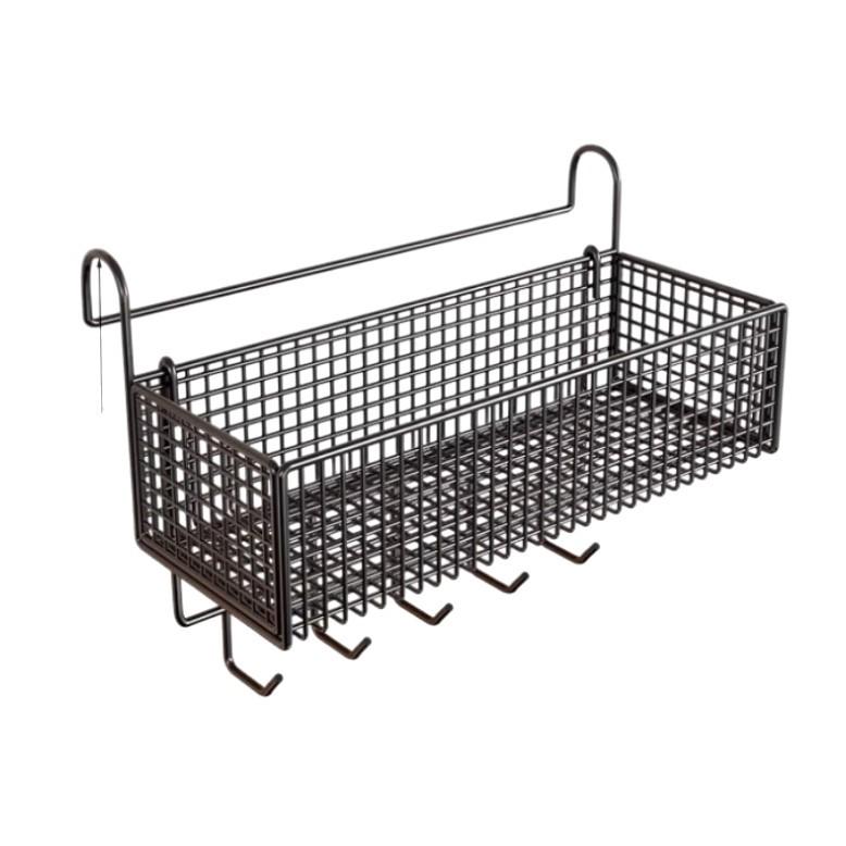 Hanging Bedside Basket Organizer for Dorms - No-Drill Bed Storage Rack