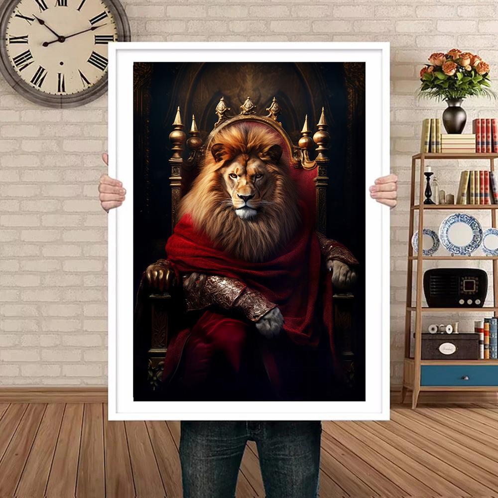 Moderne Abstrakte Tier Löwe Poster und Drucke Leinwandmalerei Wandkunst Wildtiere Bilder für Wohnzimmer Heimdekor
