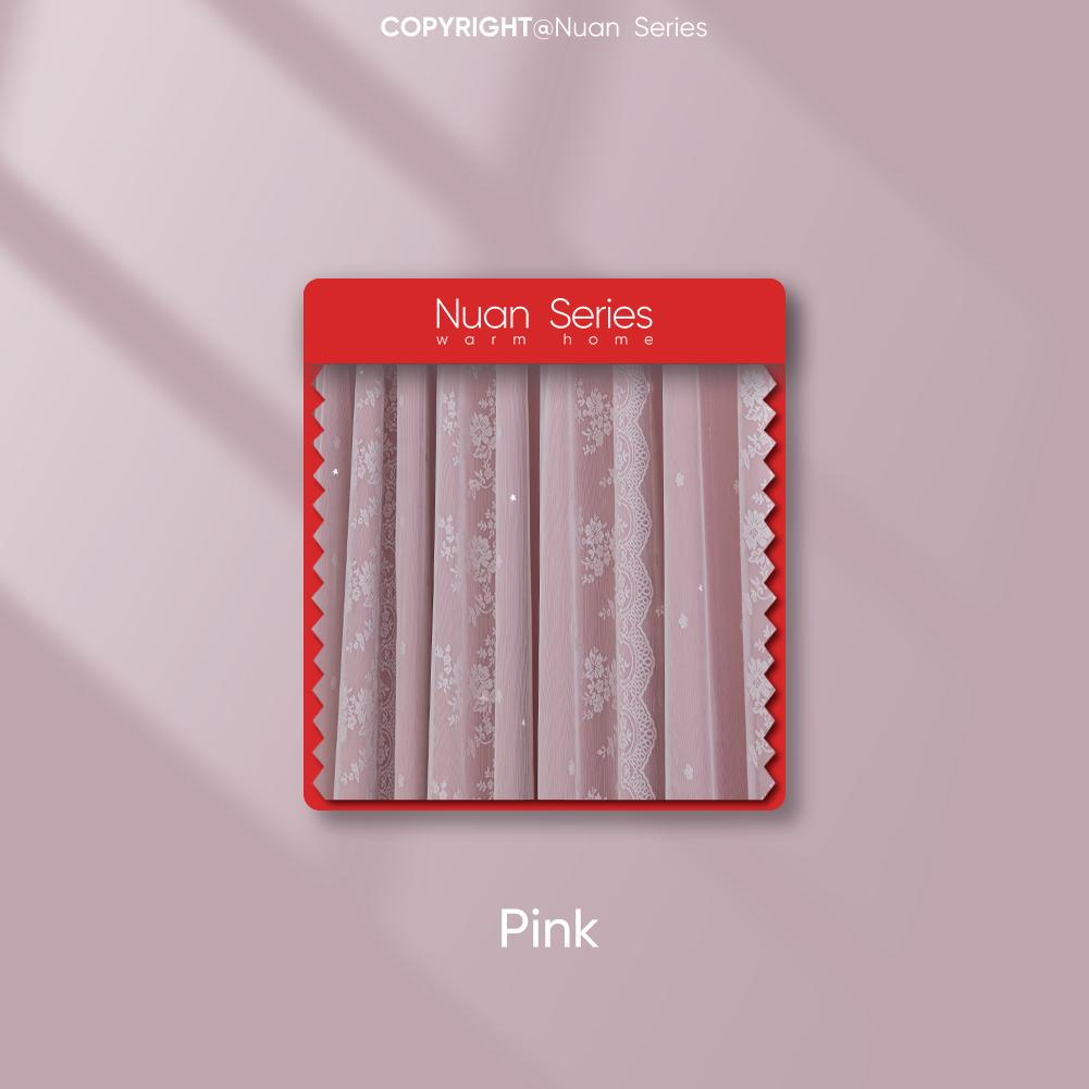 

Комплект из затемняющих штор и кружевных прозрачных штор серии Nuan Hollow Star, интегрированные марлевые шторы и шторы для гостиной, спальни, домашнего декора W100cm x L200cm розовый