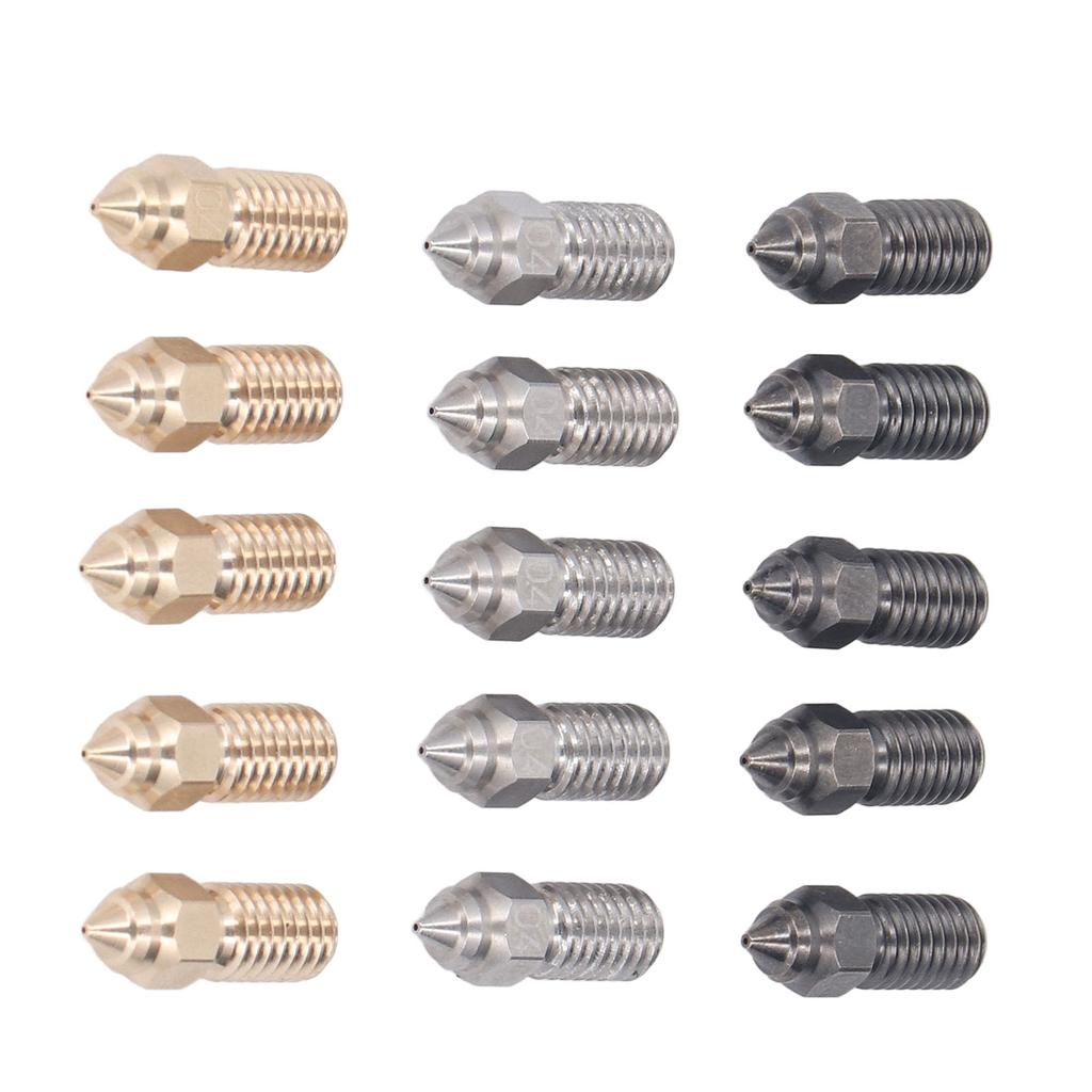 0.4mm 3D Printer Nozzle Kit Brass Hardened Steel Stainless Steel High Flow Extruder Nozzles for Nept
