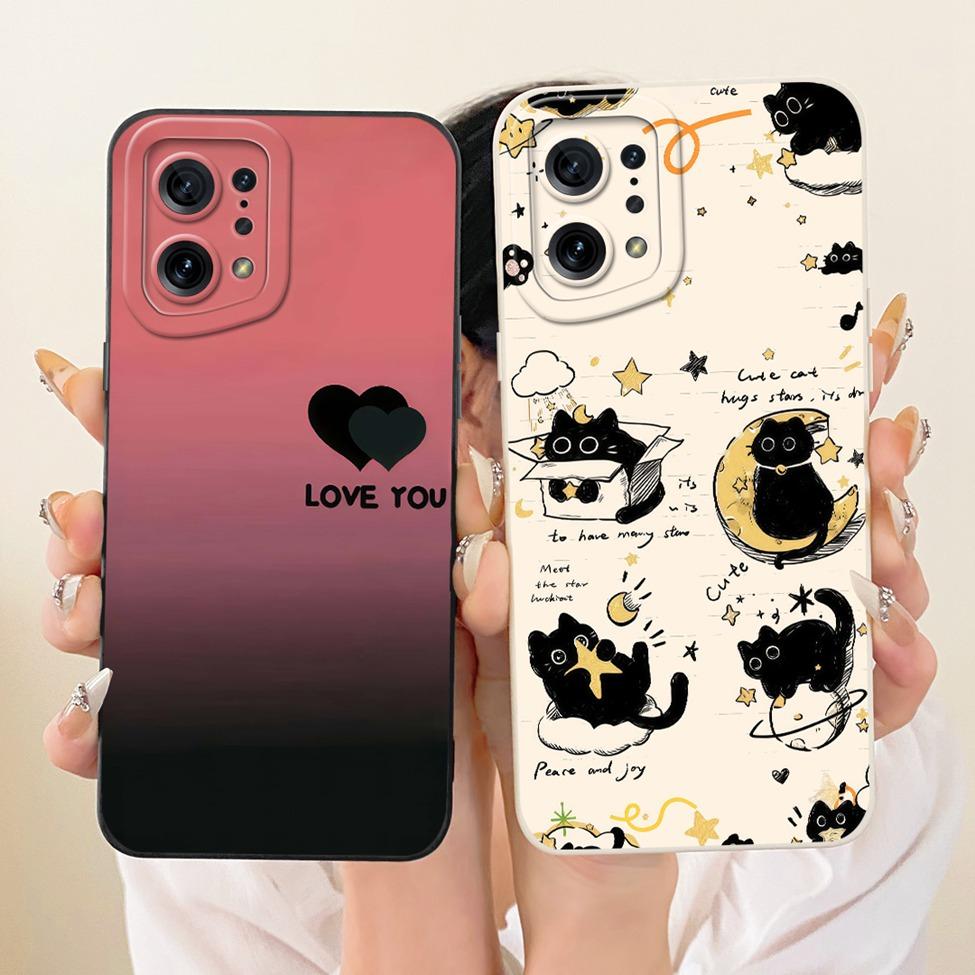 For Oppo Find X5 Case Luxury Fashion Cool Kawaii Cute Painted Silicone Casing For Oppo PFFM10 CPH2307