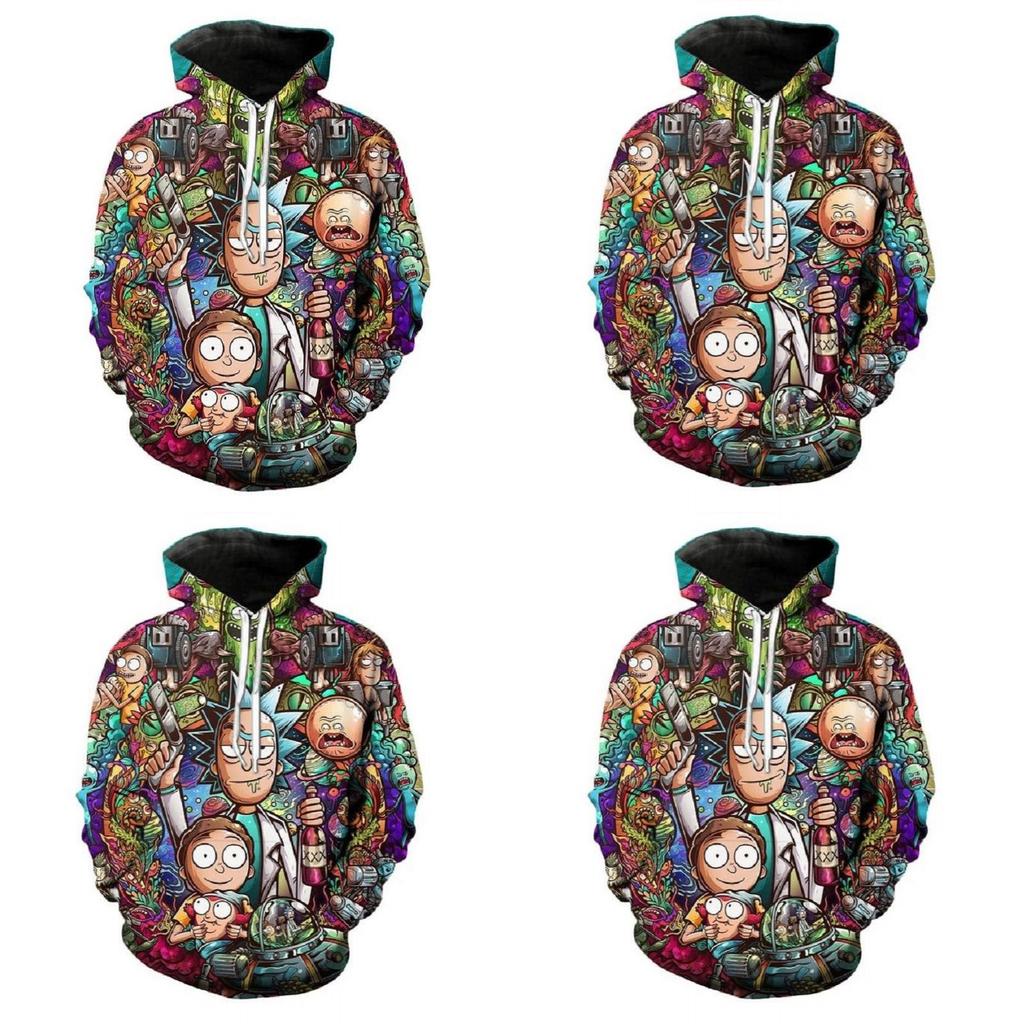 Fashion Womenmen New Rick And Morty 3d Print Casual Hoodie Tops Sweatshirt