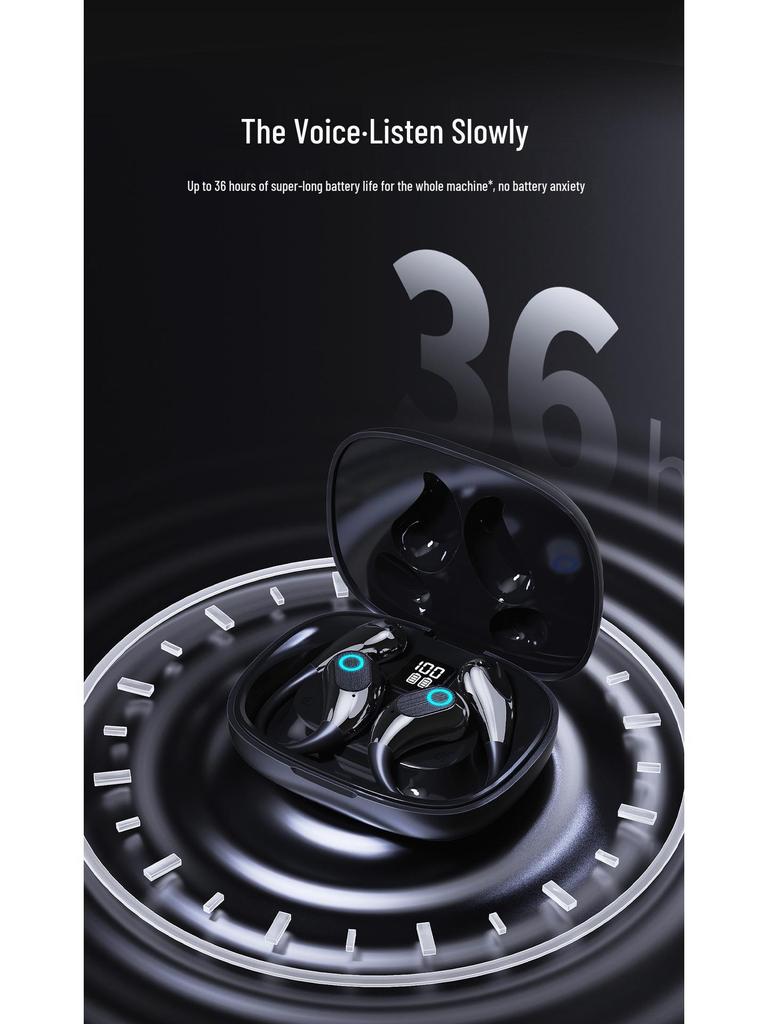 OWS Bone Conduction Bluetooth Headphones: Wireless In-Ear Sports with Long Battery Life and Digital Display