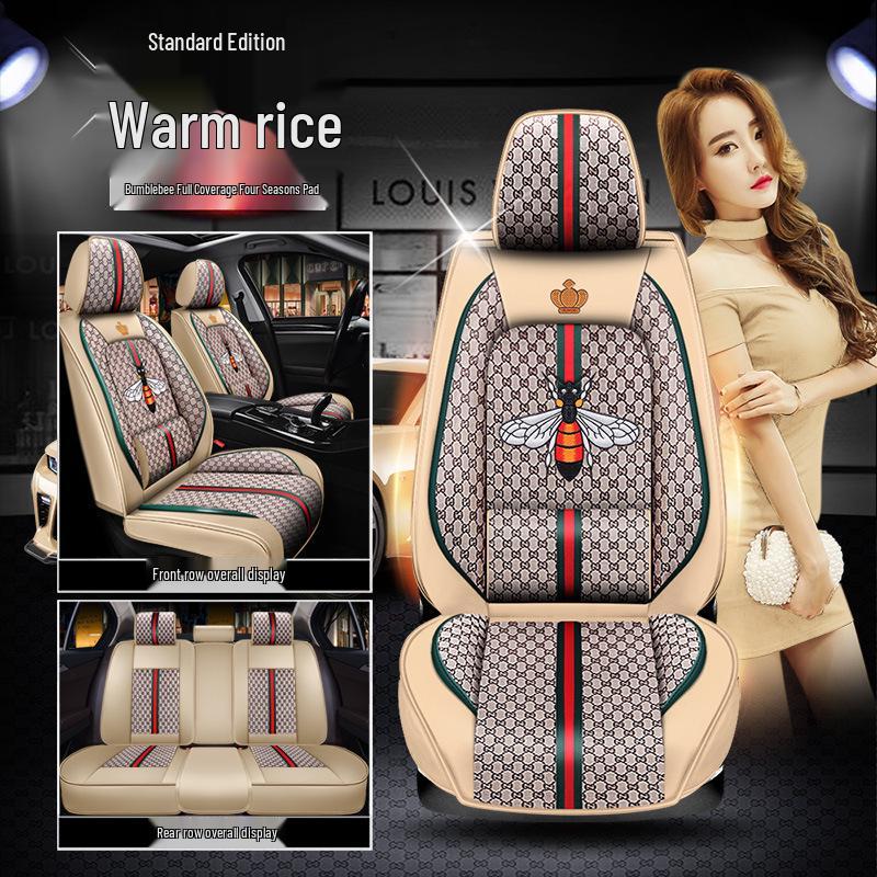 Universal Linen Seat Cover for Honda Accord 8th-10th Gen - Half Cushion, Full Cover, All-Season