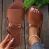 Leichte Sandalen für Damen Sandalen mit einem Riemen Elegante flache Sandalen mit offenen Zehen Sommer-Slides Rutschfeste Sommer-Sandalen für Freizeit, Party, Strand Niedliche Sandalen mit Fußbett für Damen