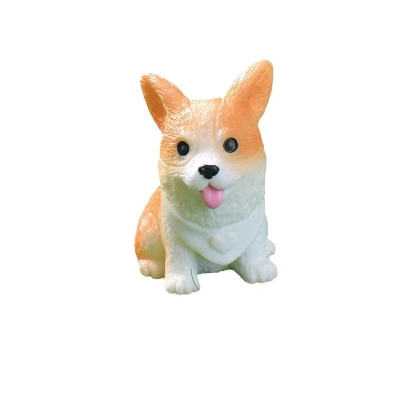 12pcs Figurines Miniatures Cute Simulation Dog Pomeranian Micro Landscape Ornaments Home Decoration Room Decor Desk Accessories