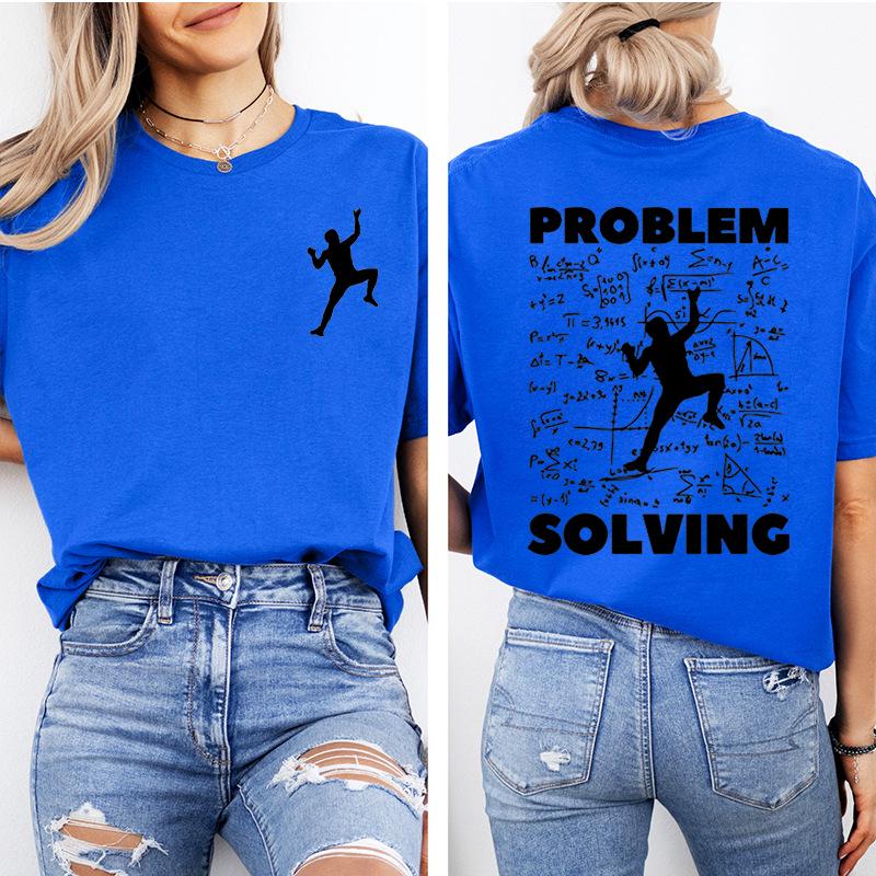 Casual European Fit Rock Climbing Graphic T-Shirt – Loose, Short Sleeve, Fashionable Top