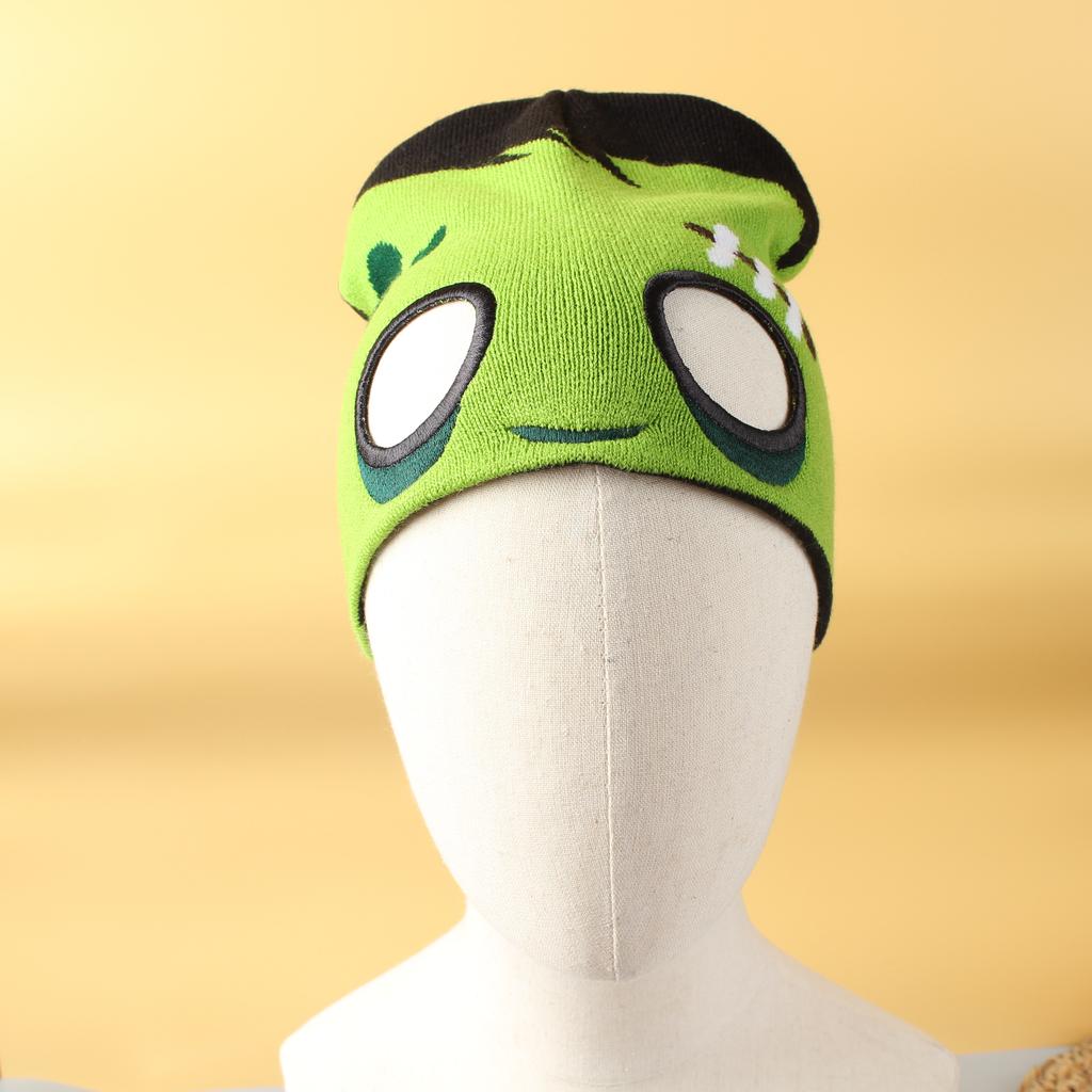 Halloween funny and personalized cartoon costume pullover knitted hat, autumn and winter warm woolen hat