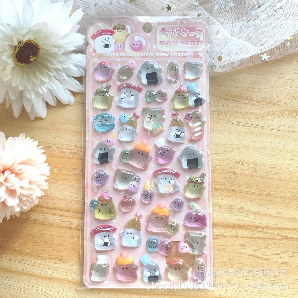 1/4Pcs Cute Transparent Pop Seal Stickers - Adorable Decor for Journals, Phones & DIY Crafts Gifts Anime Worlds Store AA