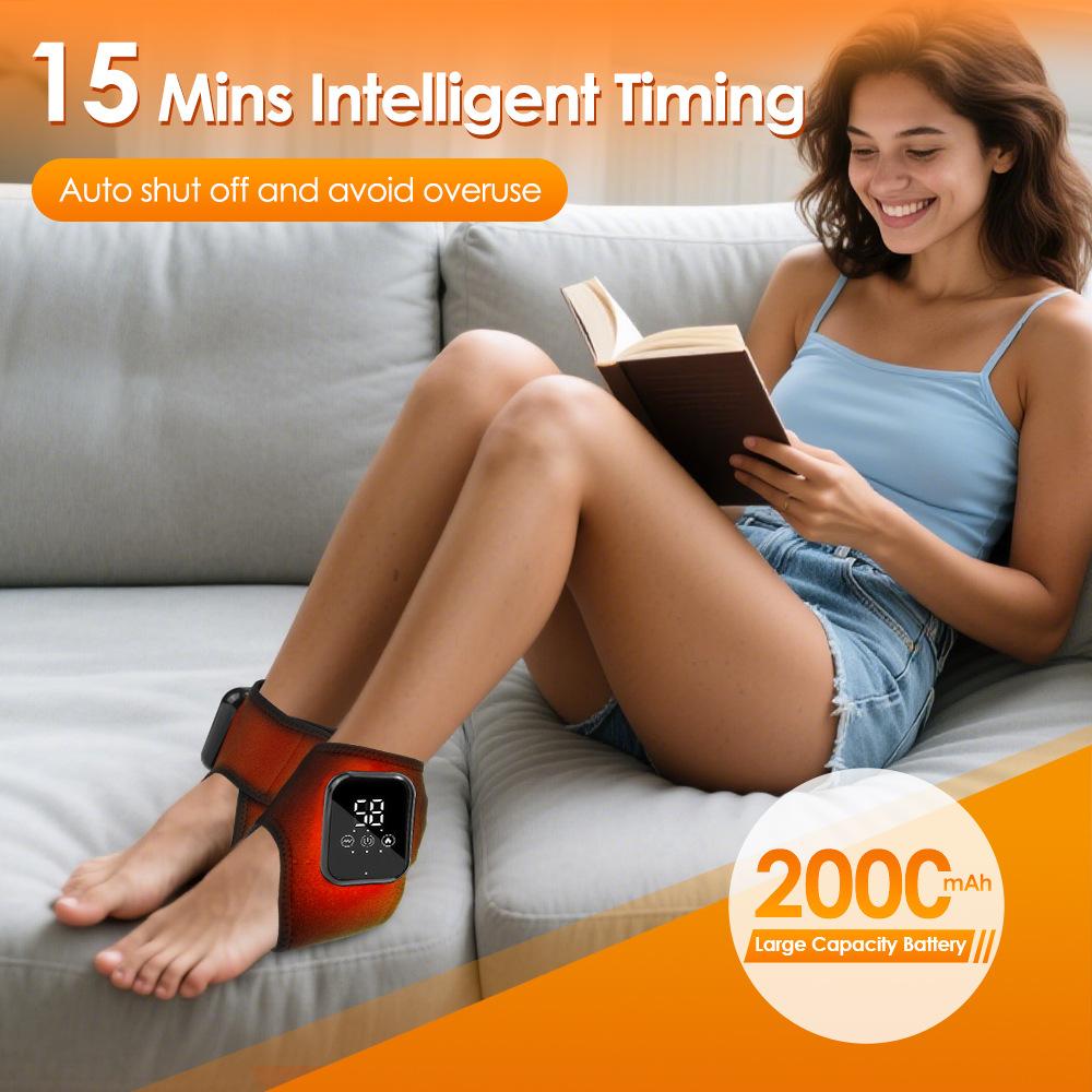 Electric Vibration Ankle Massager Heated Ankle Wrap Foot Protector Support Brace Heating Massage Strap For Joint Sprain
