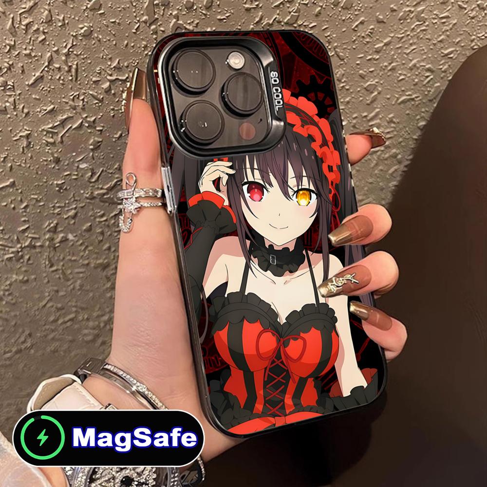 Date a Live Kurumi Tokisaki Phone Case for iPhone 16 15 14 13 12 11 Pro Max Plus MagSafe Translucent Colour Protective Luxury