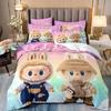 Cartoon Cute Labub 3D Printed Quilt Cover Three-Piece Set Student Dormitory Bedding Four-Piece Set