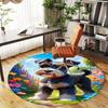 1PC Garden Dog Schnauzer Round Chair Mat Area Rug - Non-Slip, Floor Mat for Office, Bedroom, Home Decor Christmas Gift C0528050