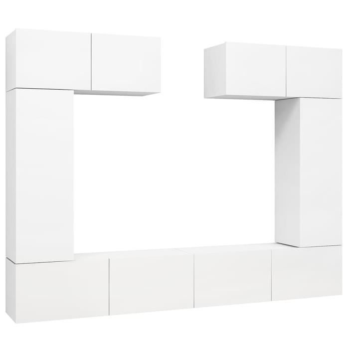 VidaXL TV Unit Set, 6 Pcs White Chipboard.