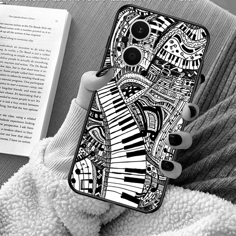 Piano Keys Musical Case For OPPO Reno 12F 12 13 11 F 8T 7 8 10 Pro OPPO Find X8 X6 Pro X3 X5 Lite Cover Fundas