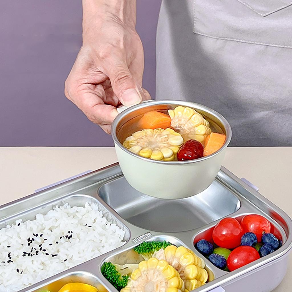 WORTHBUY Microwave 304 Stainless Steel Bento Lunch Box For Student 1500Ml Detachable Large Capacity Sealed Food Container Set