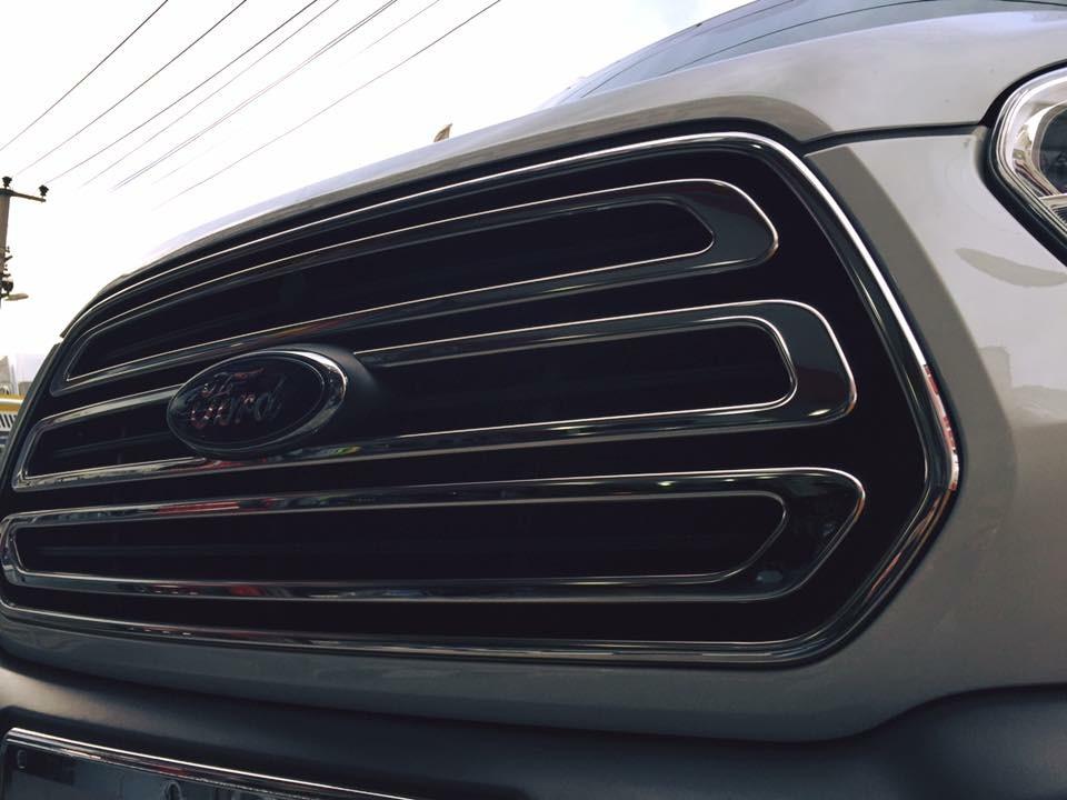 Grilldeksler (2014-2018, 3 stk, rustfritt stål) OmsaLine - Italiensk rustfritt stål for Ford Transit 2014-