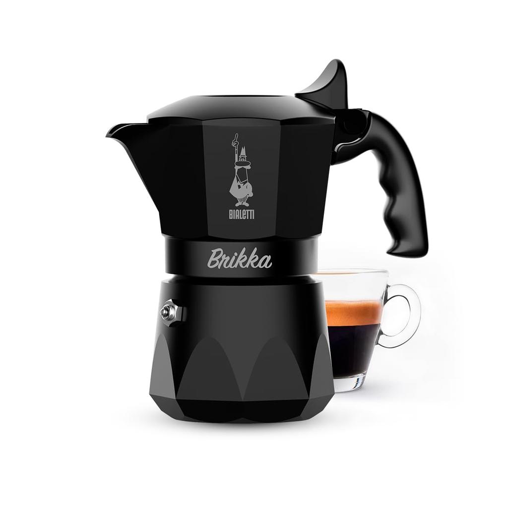 Limited BIALETTI Brikka Black 2 Cup Direct Fire Type Maker Espresso Maker [Japan Color] (Coffee Macchinetta)