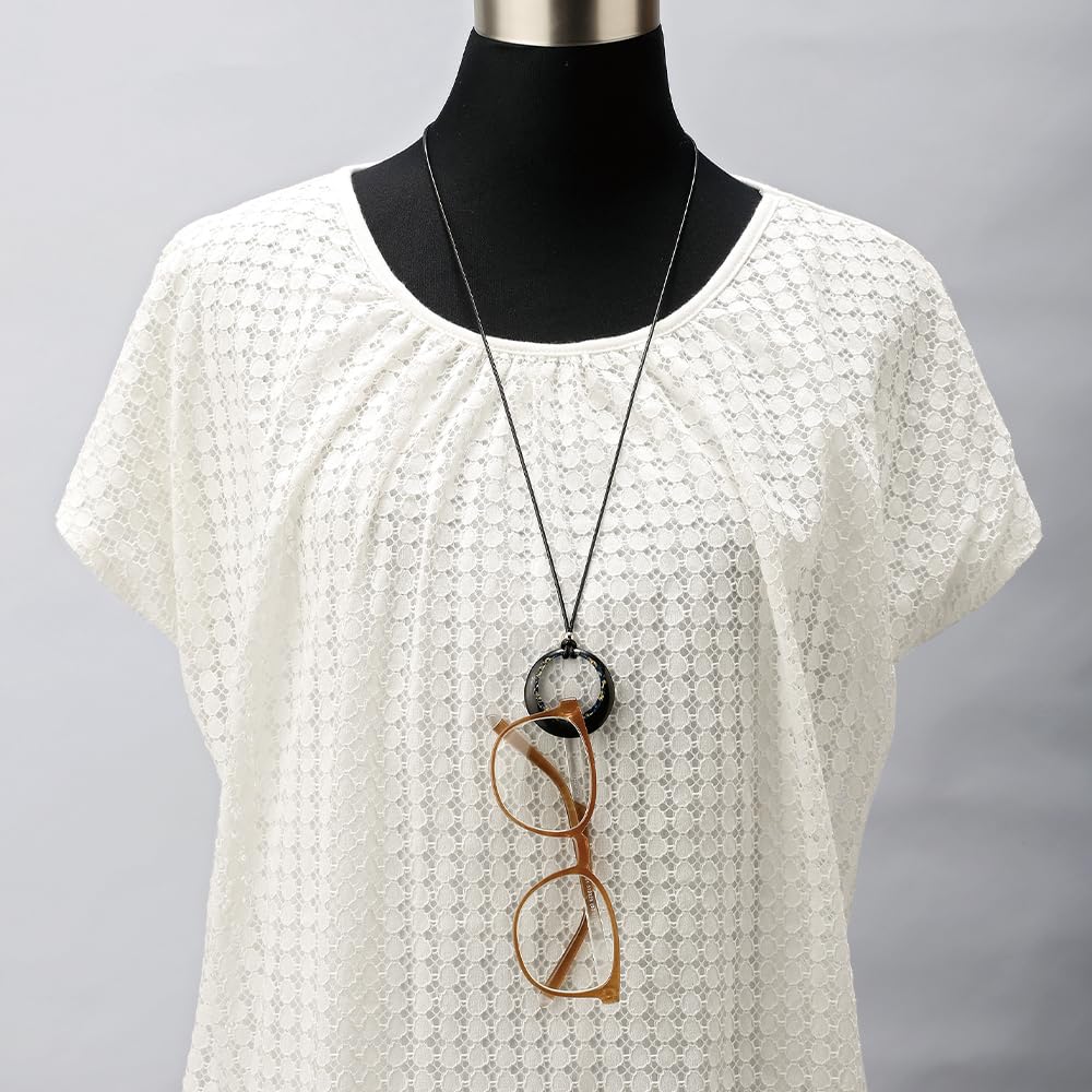 Pearl Eyeglass Sunglasses Polyester Holder, Holder, Ring, Necklace, Women's, Resin, Anti-Slip, White, MHL-36