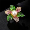 Elegant Fashion Flower Pearl Brooches For Women Girls Rhinestone Suit Coat Clothing Jewelry Accessories Gifts
