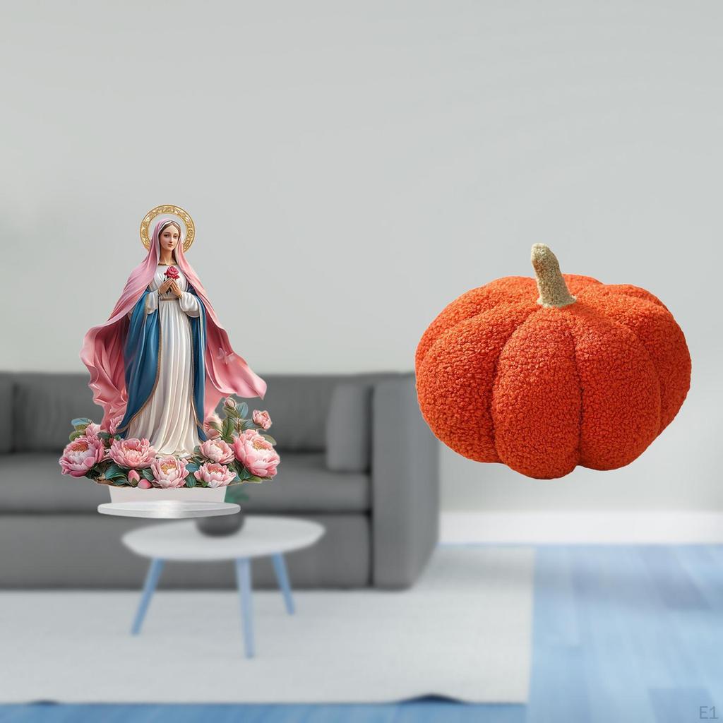 Nativity Scene Sculpture Acrylic Standing Ornament Halloween Pumpkin Toy Soft Material Suitable for