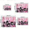 1pc Sanrio Kuromi Mermaid Printed Office Carpet Rectangle Rug Under The Table,Perfect Room Decor for Living Room, Bedroom, Kitchen, Non-slip Floor Mat