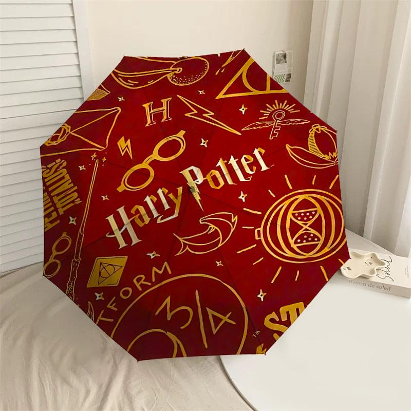 

1PC Warner Harry Potter Platform Automatic Open/Close Umbrella with Windproof, 34-Rib Sturdy Canopy, Durable Ribs1251A