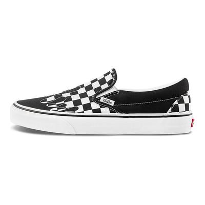 Classic Slip-On Paint Drip Checkerboard Unisex Sneakers Black True-White VN0A5AO86UP