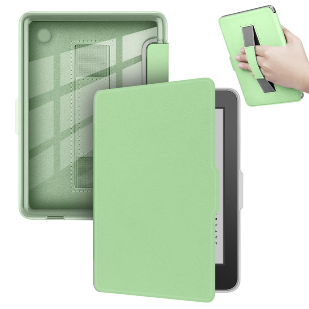 6 inch Case Auto Wake/Sleep with Hand Strap Protective Shell Leather Clear Back e-Reader Cover for KOBO Clara Color/2E/BW